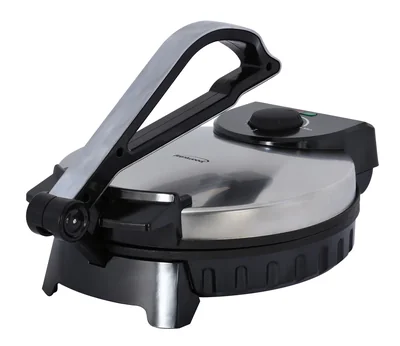 Brentwood Máquina De Tortillas Eléctrica Antiadherente 10 Pulgadas Acero Inoxidable Cepillado/negro