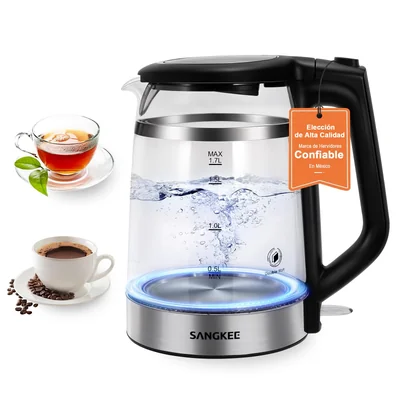 Tetera Eléctrica Sangkee 1500w Multicolor Hervidor Rápido Apagado Automático
