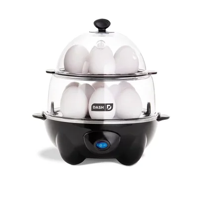 Cocedor De Huevos Dash Deluxe Rapid Para 12 Huevos Cocidos Color Negro - Venta Internacional.