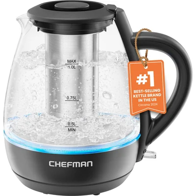 Hervidor Eléctrico Chefman 1l 1500w Con Infusor De Té De Acero Inoxidable - Venta Internacional.