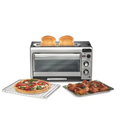 Horno Tostador Hamilton Beach 2 En 1 De Ranura Larga Con Temporizador De 60 Minutos Y Apagado - Venta Internacional.