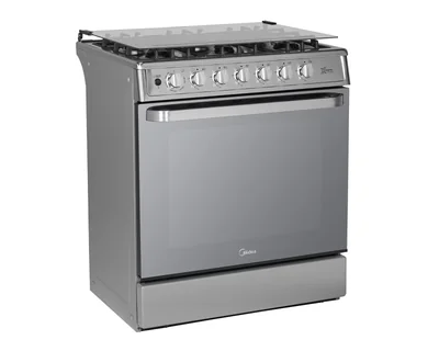 Estufa Midea de Piso 30" con 6 Quemadores de Gas MGS30FS1LEAMSS
