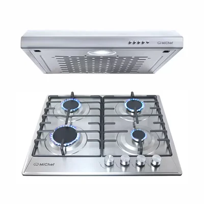 Combo Parrilla Empotrable y Campana Básica BIGOLI MiChef 60 cm a Gas Color Gris