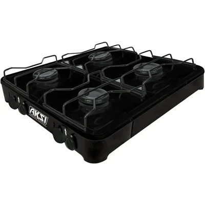 Parrilla Estufa De Mesa Aksi 4 Quemadores Negro
