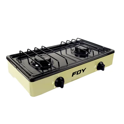 Estufa De Gas 2 Quemadores De Acero Inoxidable Color Beige Foy