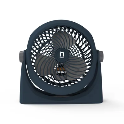 Navia Cen-1012 Ventilador Escritorio O Piso  3 Velocidades  Cabezal 360°  Silencioso Y Potente  Azul Marino  10''
