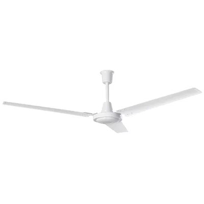 Ventilador Industrial De Techo Coolfan Greco Blanco 56 Pulgadas 3 Aspas Acero Control Pared