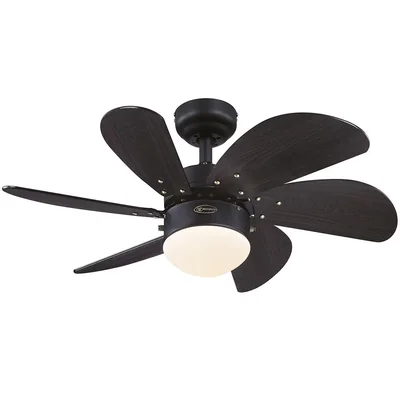Ventilador Westinghouse Turbo Swirl Negro Mate 30'' Con Luz Sin Control