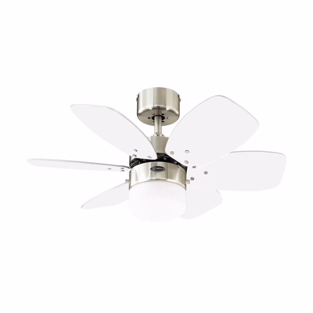 Ventilador Westinghouse Flora Royale Cromo Satinado 30'' con Luz sin Control