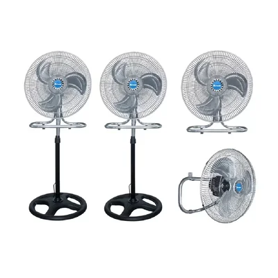 Ventilador 18 Pulg Pedestal Piso Pared 3 en 1 Metálico 2 Piezas