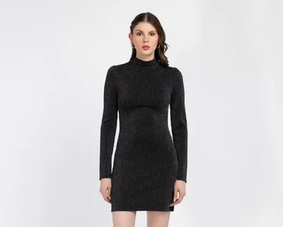 Vestido Casual Bebe Manga Larga Corto para Mujer