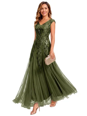 Vestido Ever-pretty Maxi Con Lentejuelas Para Madre De La Novia - Venta Internacional.