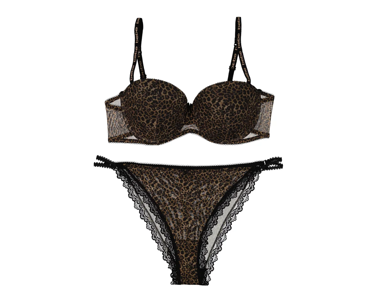 Coordinado de Encaje Copa Completa Animal Print Bebe