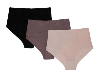 Pantaleta de Algodón con Encaje Beauty Secret para Mujer 3 Piezas