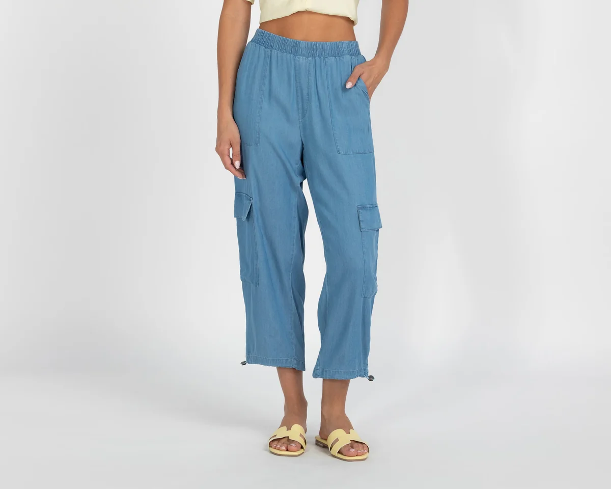 Pantalón Ancho Sahara Azul para Mujer
