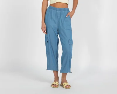 Pantalón Ancho Sahara Azul para Mujer