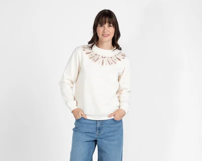 Sudadera Beige Lady Sun para Mujer