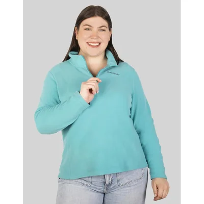 Sudadera Fleece Plus Size Para Mujer De Medio Cierre Greenlander Azul