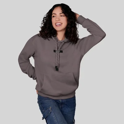 Sudadera Greenlander Con Gorro Hoodie Casual Para Mujer Gris