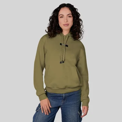 Sudadera Greenlander Con Gorro Hoodie Casual Para Mujer Verde Oscuro