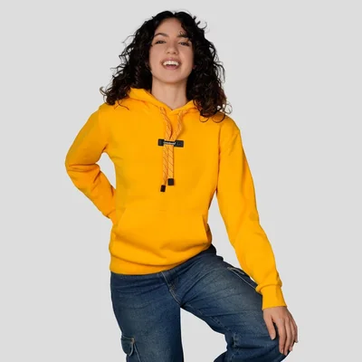 Sudadera Greenlander Con Gorro Hoodie Casual Para Mujer Amarillo