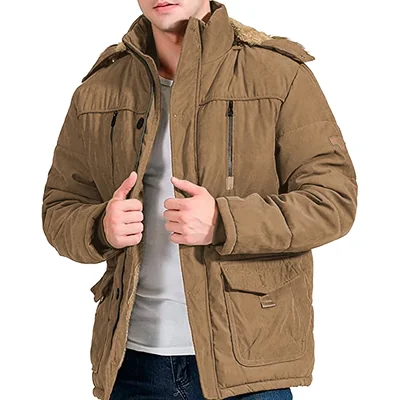 Chamarra Cazadora Shendy Vendy de Invierno con Peluche King B Caqui para Hombre
