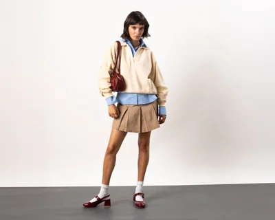 Sudadera Beige Strona para Mujer