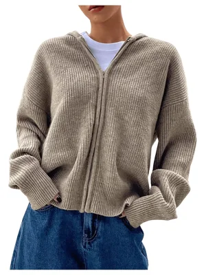 Cárdigan Soly Hux Con Capucha Y Cremallera Tejido De Punto - Venta Internacional.