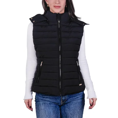 Chaleco Greenlander Capitonado Con Capucha Desmontable Mujer Negro
