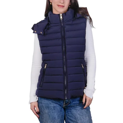 Chaleco Greenlander Capitonado Con Capucha Desmontable Mujer Azul Marino