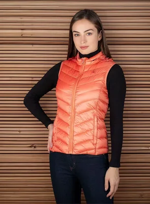 Chaleco Greenlander Pluma Con Gorro Oculto Para Mujer