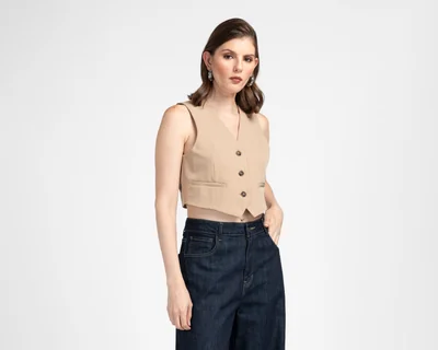 Chaleco Formal con Botones Sahara para Mujer