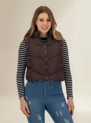 Chaleco Acolchado Sakers Café para Mujer