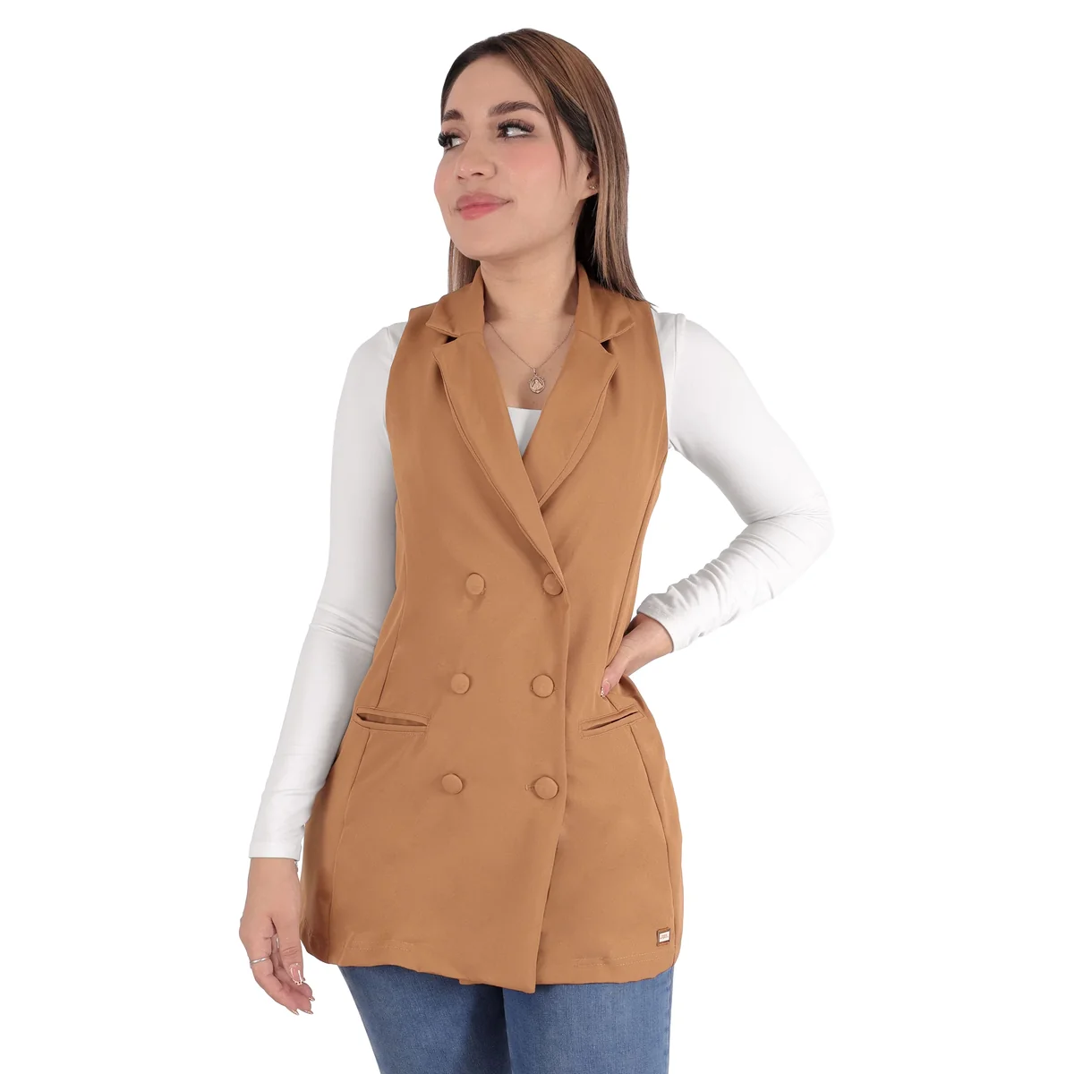 Chaleco De Vestir Camel Sea Brazil Para Mujer