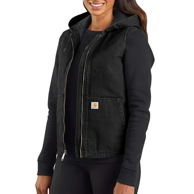 Chaleco Carhartt Con Capucha Negro Para Mujer - Venta Internacional.