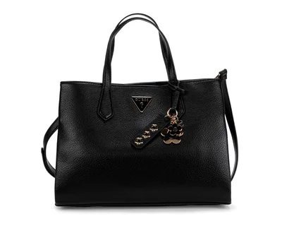 Bolsa de Mano Guess Griffin Negra con Colgante