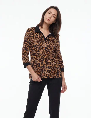 Playera manga 3/4 cuello V para mujer