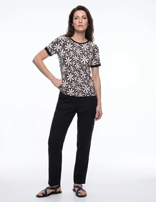 Playera manga corta cuello redondo para mujer