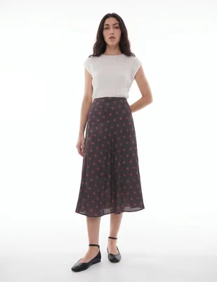 Falda midi a la cintura