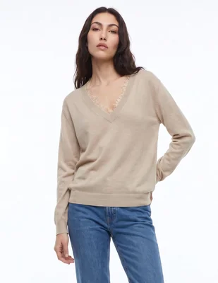 Suéter cuello abierto para mujer