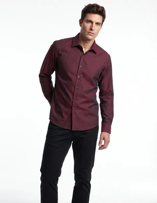 Camisa de vestir Johnn Henry manga larga para hombre