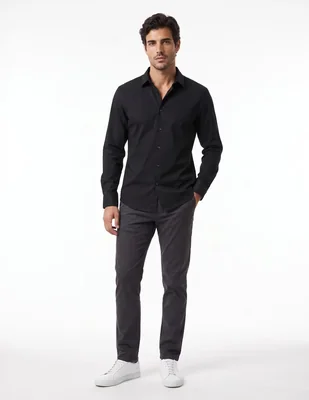 Camisa de vestir de algodón manga larga para hombre