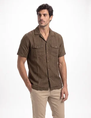 Camisa de vestir de algodón manga larga para hombre