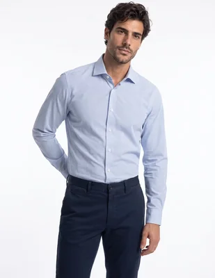 Camisa de vestir de algodón manga larga para hombre