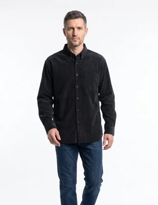 Camisa casual de pana manga larga para hombre