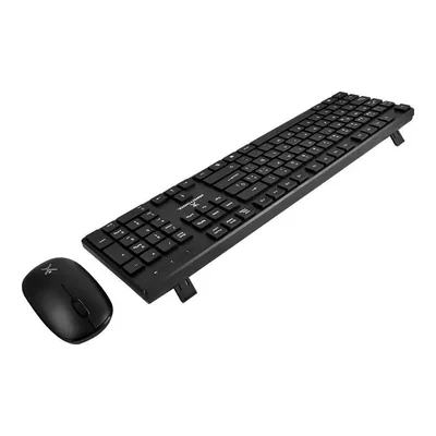 Kit Teclado y Mouse Inalámbricos Perfect Choice Dust, Conector USB, Resistente a Derrames, Silencioso, Negro