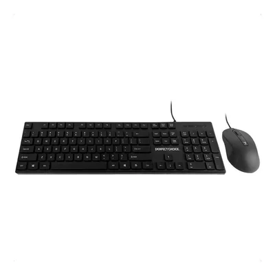 Kit de Teclado y Mouse Alámbrico Conector USB Perfect Choice PC-201076 Negro