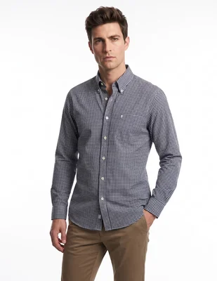Camisa casual de algodón manga larga para hombre