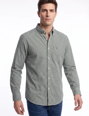 Camisa casual de algodón manga larga para hombre