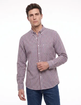 Camisa casual de algodón manga larga para hombre